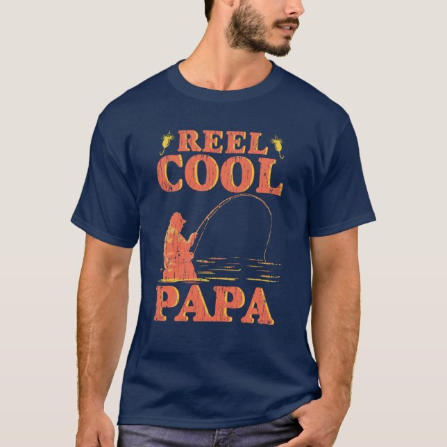 Reel Coola Pappa Fishing Älskare Pappa Birthday Ga T Shirt (Framsida)