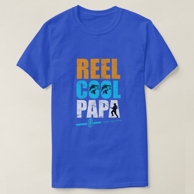Reel coola pappa Fishing far T Shirt (Design framsida)