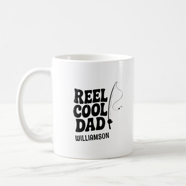 Reel Coola Pappa Fishing Funny Fars dag-gåva Kaffemugg (Vänster)