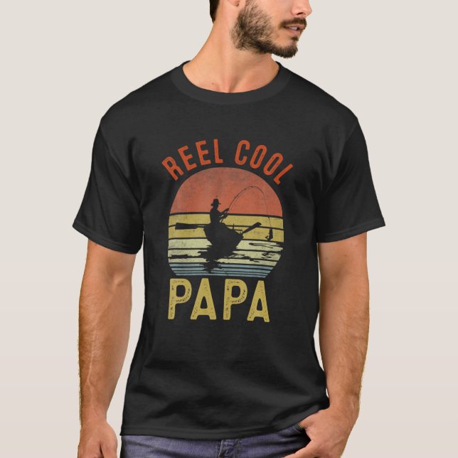 Reel Coola Pappa Fishing Gift Fars dag Fisherman T Shirt (Framsida)