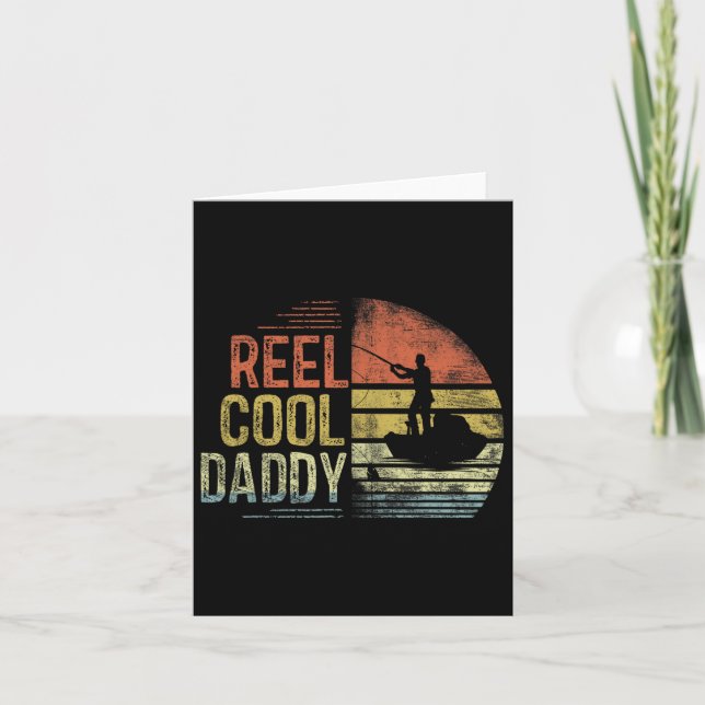 Reel Coola pappa Fishing Gifts pappa Birthday Vint Kort (Framsida)