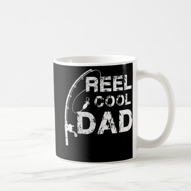 Reel Coola Pappa Fishing Paper Fars dag Gift Kaffemugg (Höger)