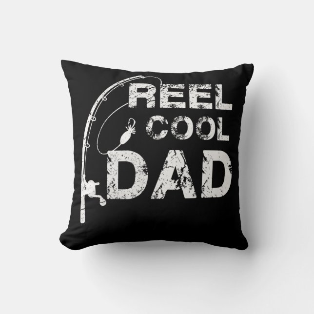 Reel Coola Pappa Fishing Paper Fars dag Gift Kudde (Framsida)