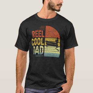Reel Coola Pappa Fishing Vintage Retro Fars dag T Shirt