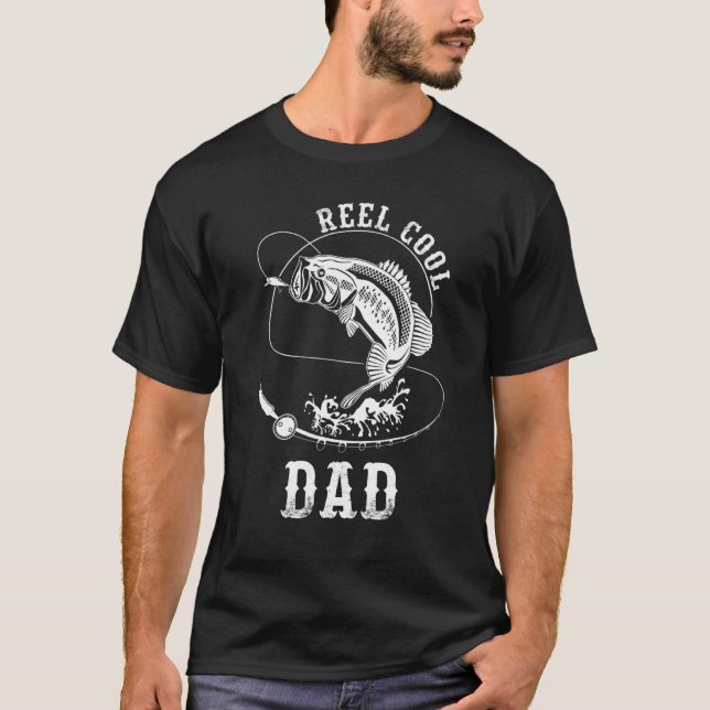 Reel Coola Pappa Fiske efter pappa Fars dag T Shirt (Framsida)