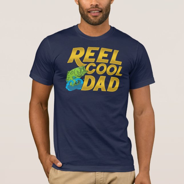 Reel Coola Pappa Flygfiske Gag T Shirt (Framsida)