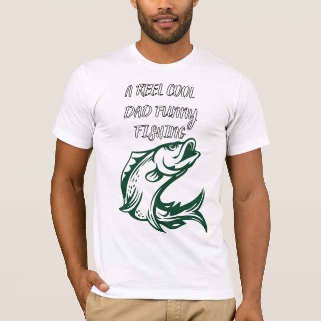 Reel Coola Pappa Funny Fishing Älskare T Shirt (Framsida)