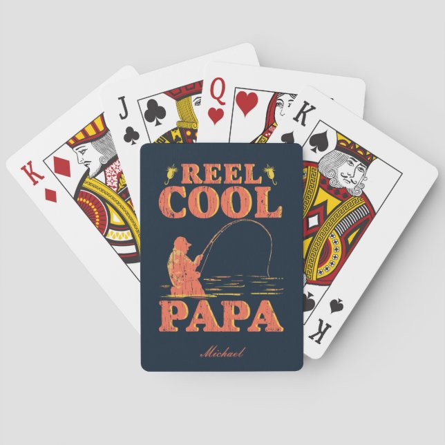 Reel Coola Pappa Funny Fishing Fars dag Casinokort (Baksidan)