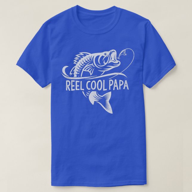 Reel Coola Pappa Funny Fishing Pappa Fars dag Gi T Shirt (Design framsida)