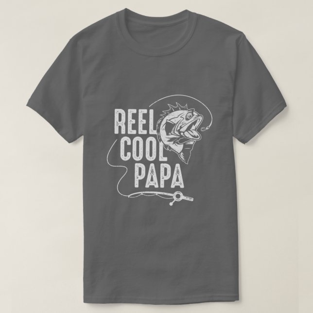 Reel Coola Pappa Funny Pappa Grandpa Fishing Älska T Shirt (Design framsida)