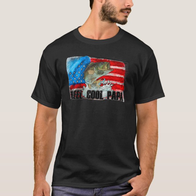Reel Coola Pappa Grandpa Pappa Fishing Sport Far T Shirt (Framsida)