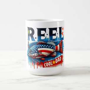 Reel Coola Pappa - Patriotic Fishing Stil Kaffemugg