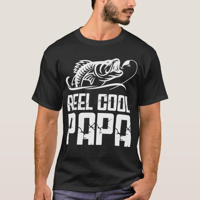 Reel Coola Pappa Shirt Fishing Fars dag T (Framsida)