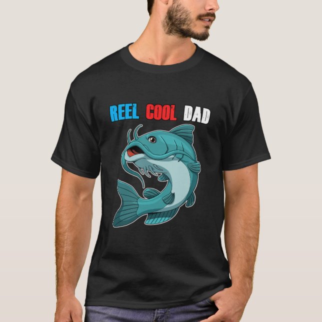 Reel Coola Pappa Shirt Pappa Fars dag Fishing T Shirt (Framsida)