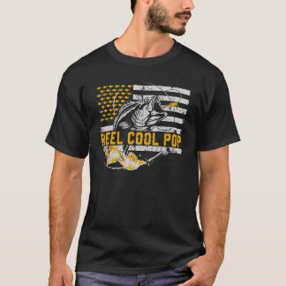 Reel Coola Pappa USA Flagga Fishing Fars dag Pappa T Shirt