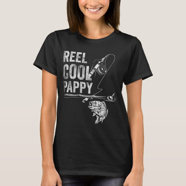 Reel Coola Pappy Fish Fishing Fars dag T Shirt (Framsida)