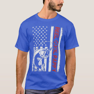 Reel Coola Pappy USA flagga Fishing Fars dag  T Shirt