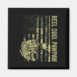 Reel Coola Pawpaw Camouflage American Flagga Far Magnet