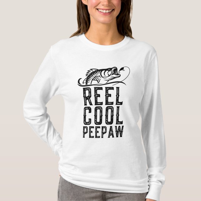 Reel Coola Peepaw Fishing Funny Grandpa Gift Krist T Shirt (Framsida)
