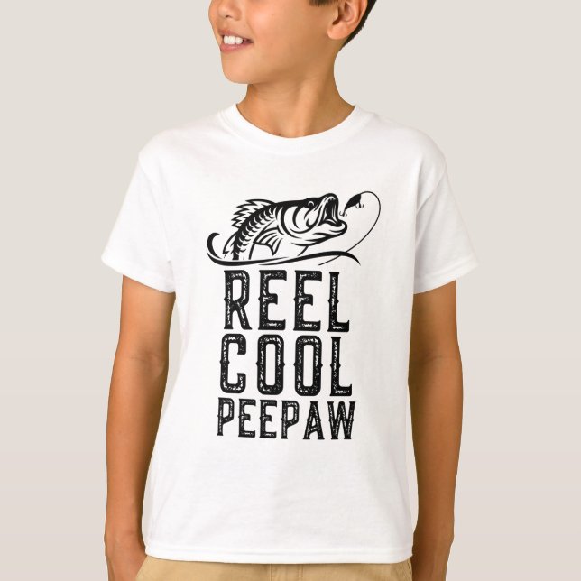 Reel Coola Peepaw Fishing Funny Grandpa Gift Krist T Shirt (Framsida)