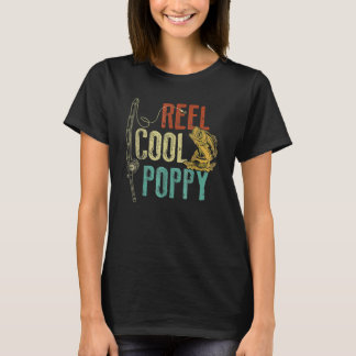 Reel Coola Poppy Fishing Grandpa Fars dag Fishe T Shirt