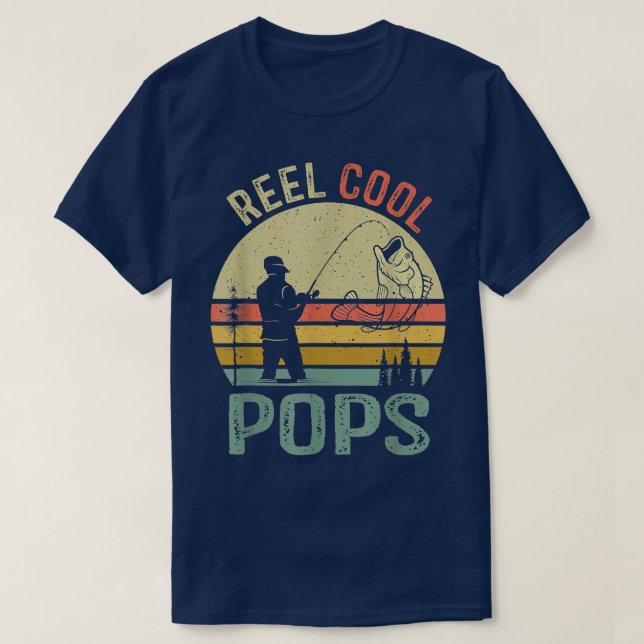 Reel Coola Pops Fishing Pappa ger Fars dag Fish T Shirt (Design framsida)
