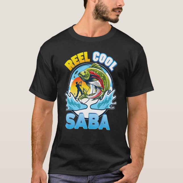 Reel Coola Saba Fishing Pappa Far Day Pappa pappa T Shirt (Framsida)
