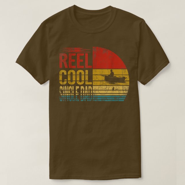 Reel Coola Single Pappa Fisherman Grandpa Fars dag T Shirt (Design framsida)
