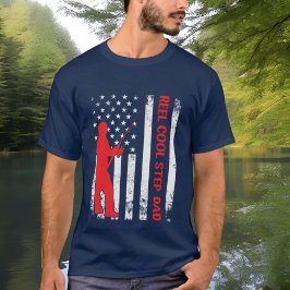 Reel coola Stepdad Fiske ord lustig T Shirt