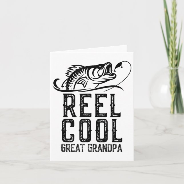 Reel Coola Underbar Grandpa Fisherman Funny Re Kort (Framsida)