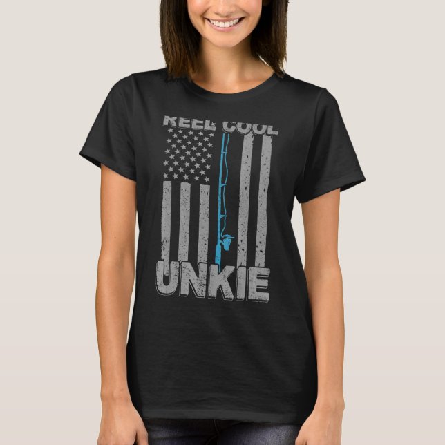 Reel Coola Unkie farbror Fishing Fars dag T Shirt (Framsida)