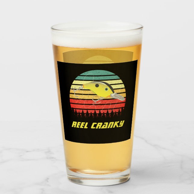 Reel Cranky Funny Bass Fishing Crankbait Retro Glaskopp (Framsida fylld)