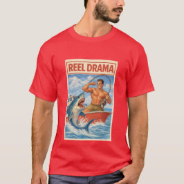 Reel Drama Shark Fisherman | Funny Retro Boating T Shirt