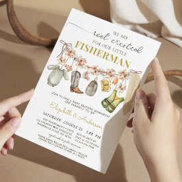 Reel Exced Little Fisherman Baby Shower Inbjudningar