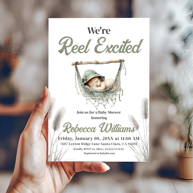 Reel Exced Little Fisherman Baby Shower Inbjudningar (Skapare uppladdad)