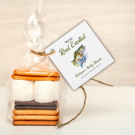 Reel Excise Big Fish Fisherman Baby Shower Gåvor Etiketter