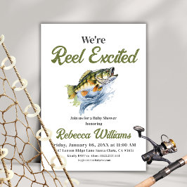 Reel Excise Big Fish Fisherman Baby Shower Inbjudningar