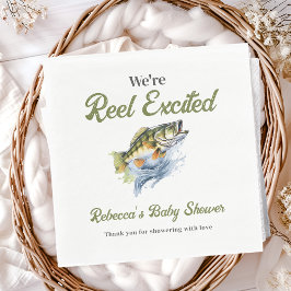Reel Excise Big Fish Fisherman Baby Shower Pappersservett