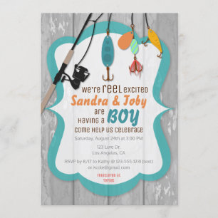 Reel Excted Fishing Baby Shower-inbjudan Inbjudningar