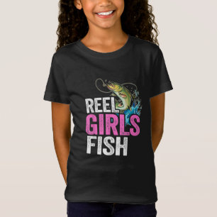 Reel Girls Fish Bass Fishing Funny Fiskare T Shirt
