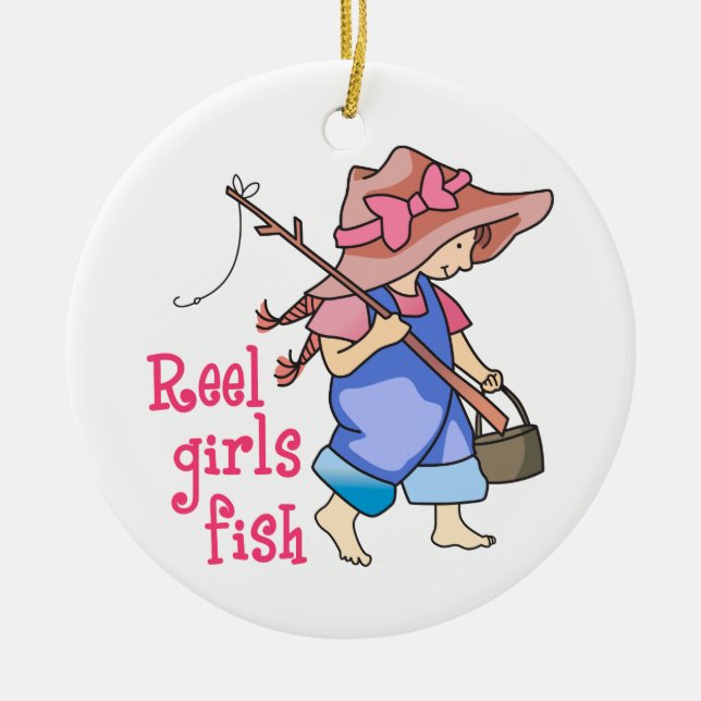 Reel Girls Fish Julgransprydnad Keramik (Framsidan)