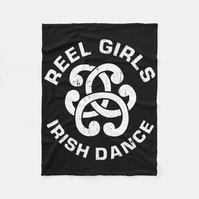 Reel Girls Irish Dance Dancer Funny Irish Dancing Fleecefilt (Framsidan)