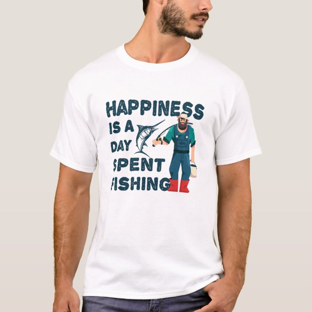 Reel Happiness-fiskedagen T Shirt (Framsida)