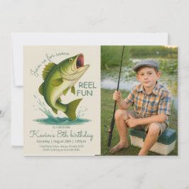 Reel in the Fun Fishing Birthday Photo Inbjudningar