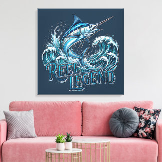 Reel Legend Marlin Ocean Fiskedesign Canvastryck