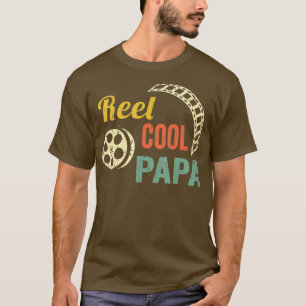 Reel Pappa Coola Movie Älskare Gift-projektordist T Shirt