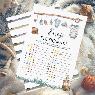 Reel Roligt Fishing Baby Shower Emoji Pictionary G