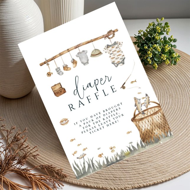 Reel Roligt Fishing Diaper Raffle Baby Shower Poster (Skapare uppladdad)