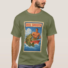 Reel Smooth Fiskare Retro Nautilus Salt Fiske T Shirt