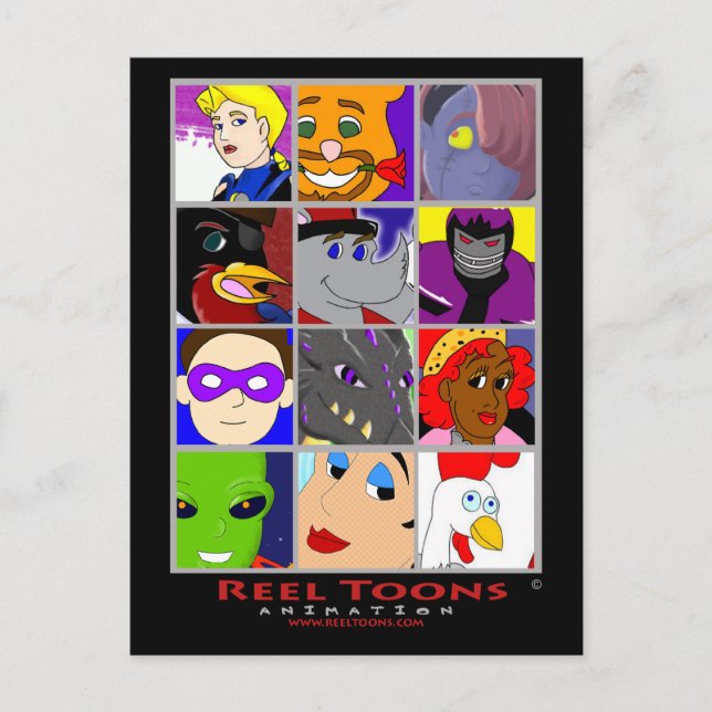 Reel Toons Collage Vykort (Framsida)